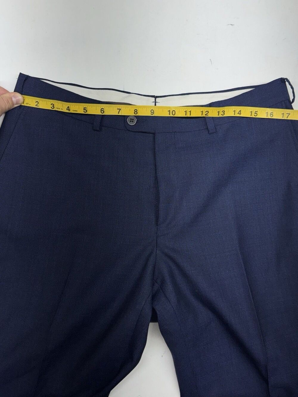 Suit Supply Brescia Blue Pure Wool Mens Flat Front Trouser Dress Pants 34x30 - Picture 2 of 7